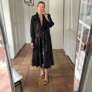 NWT Black Ganni Senora Sequin Dress | DK 40 (US 8)